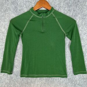 REI Co-op Shirt Kids XS 6-7 Green Boys Long Sleeve 1/4 Zip Base Layer Hiking